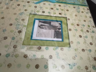 12x12 Scrapbook Blue Green Cream colored