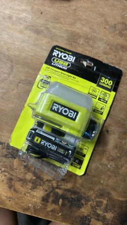 RYOBI USB Lithium Cordless Compact Area Light Kit with 2.0 Ah USB Battery and Charging Cable