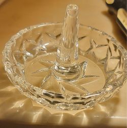 Crystal Glass Ring Holder Dish