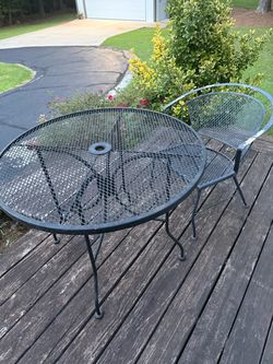 36” Black Patio Table and Chair