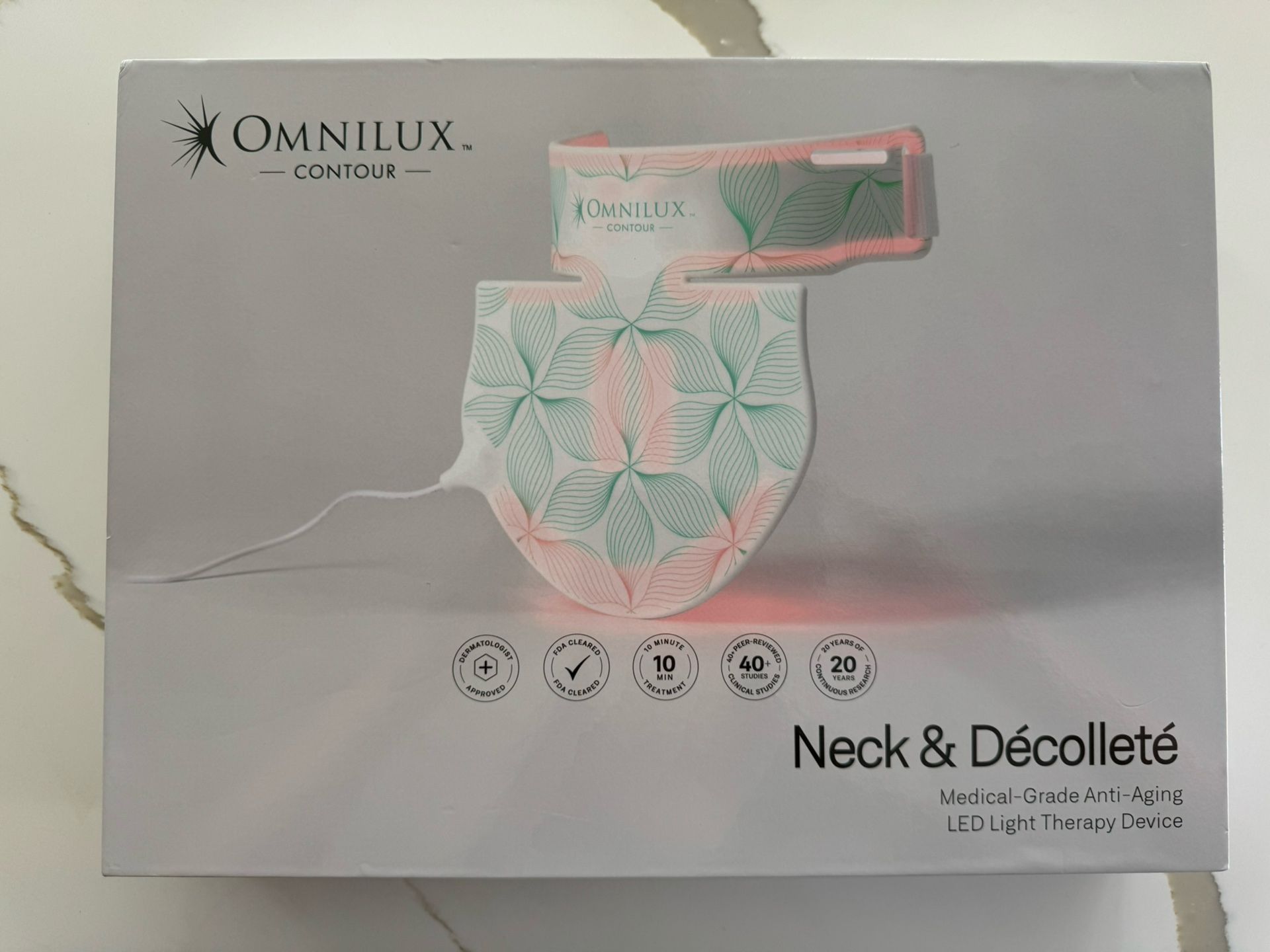 Omnilux Contour Neck & Decollete Medical-Grade Anti-Aging LED Red Light Therapy