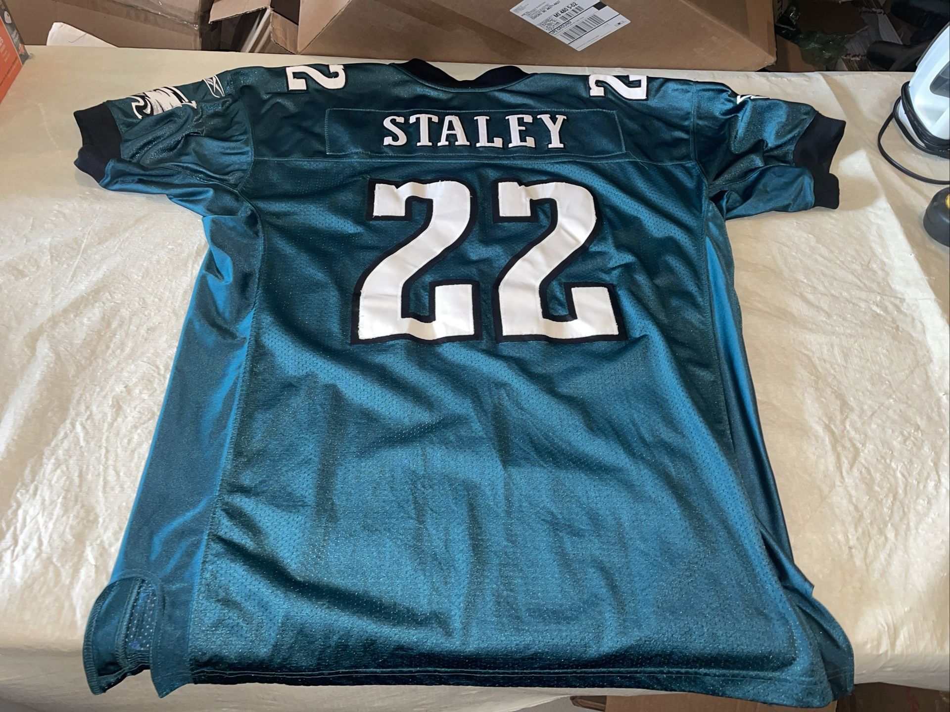 Authentic Deuce Staley Reebok Philadelphia Eagles Jersey Men 54 Green Sewn Clean