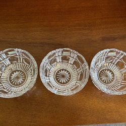 3 PCs  MIKASA HOYA Crystal Serving Bowls.