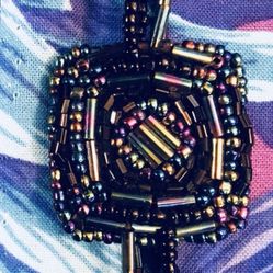 Vintage Art Deco hand-made Bead Design earrings