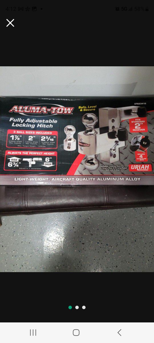 Aluma Tow Fully Adjustable Locking Hitch 