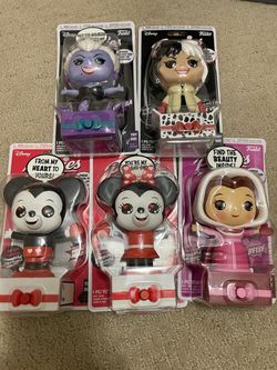 Disney Funko Mickey Minnie Belle Cruella Ursula Popsies (Lot of 5)