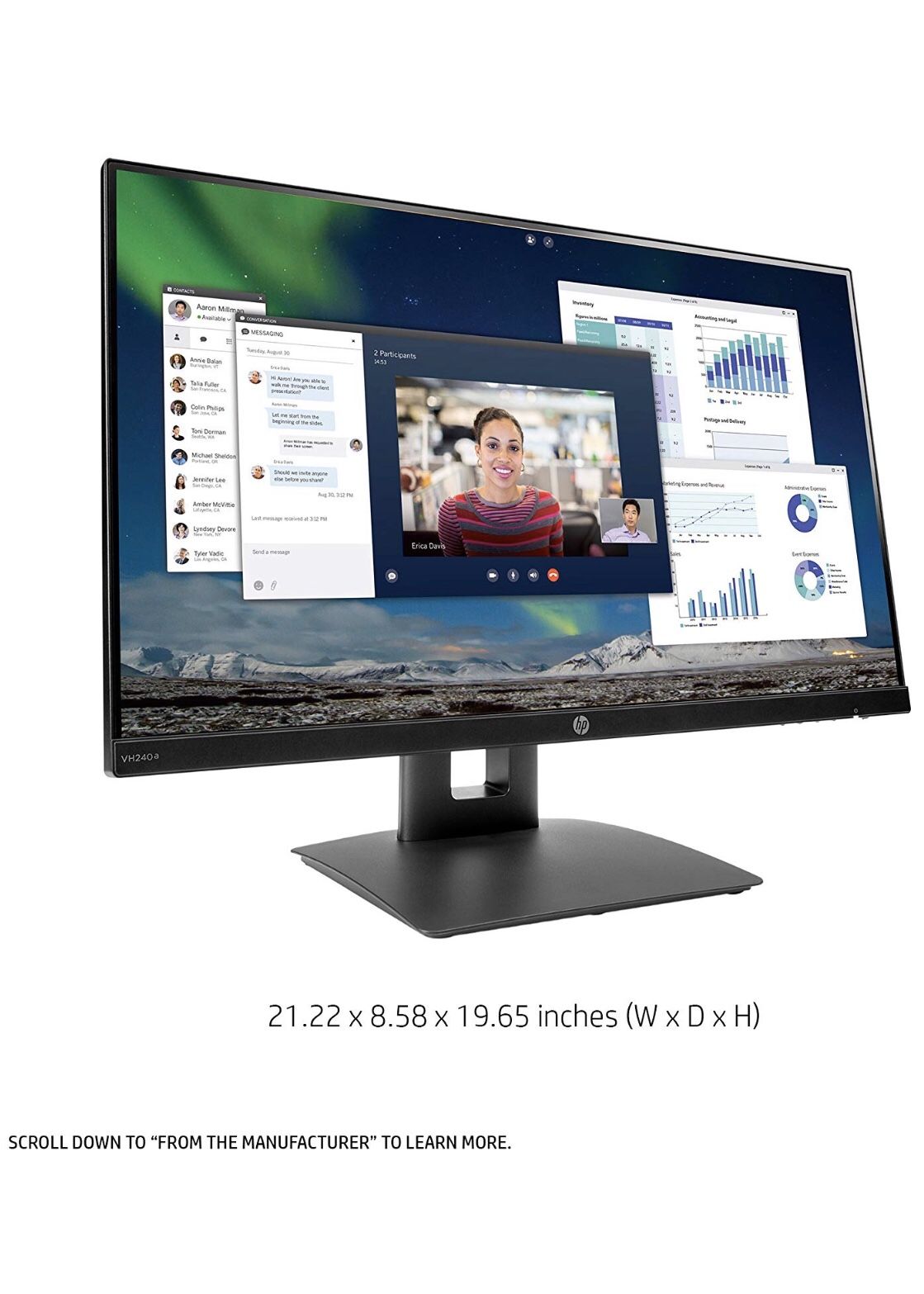 HP VH240a monitors - 24 inches