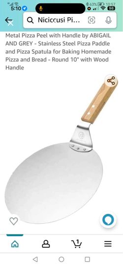 Abigail and Grey Round Stainless Steel Pizza Peel