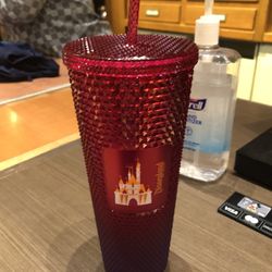 Disneyland Starbucks Studded Tumbler Red NEW Sleeping Beauty Castle