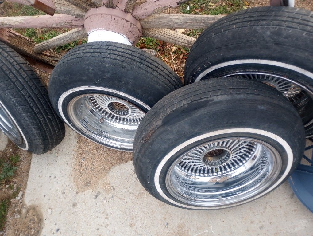 13-in Dayton Wire Wheels White Spoke 