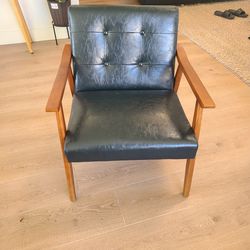 4x mid century leather chairs