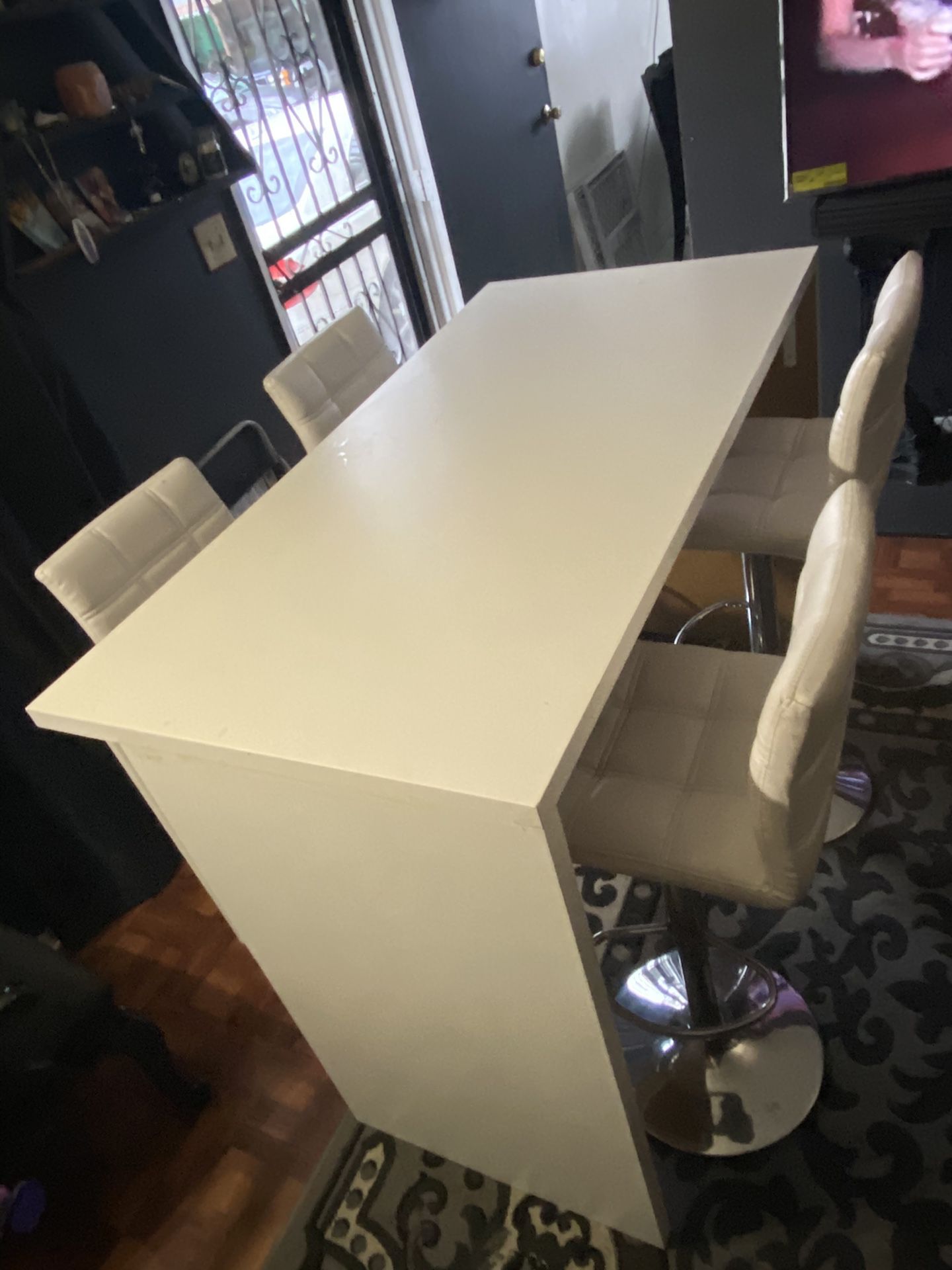Tall white kitchen table
