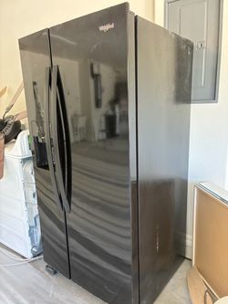 Black Whirlpool Side by Side Refrigerator