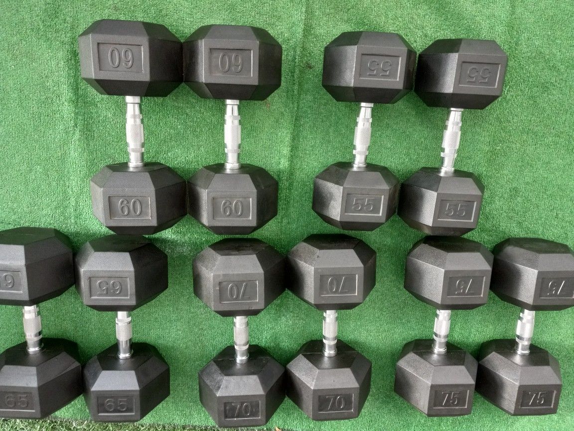 55,60,65,70,75 DUMBBELLS SET 