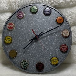 Antique Bottle Cap Man Cave Clock 