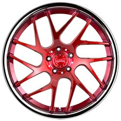 20" Staggered Vertini RF1.4 Brushed Red with Chrome Lip Rims
