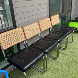 Wicker / Black chairs