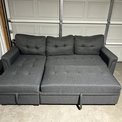 Compact Sectional with Pullout Bed & Storage *Free Delivery*