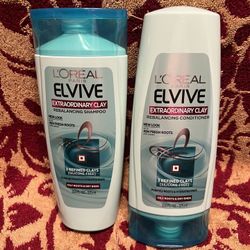 L’OREAL Elvive Extraordinary Clay Shampoo & Conditioner Set 12.6 OZ *NEW*
