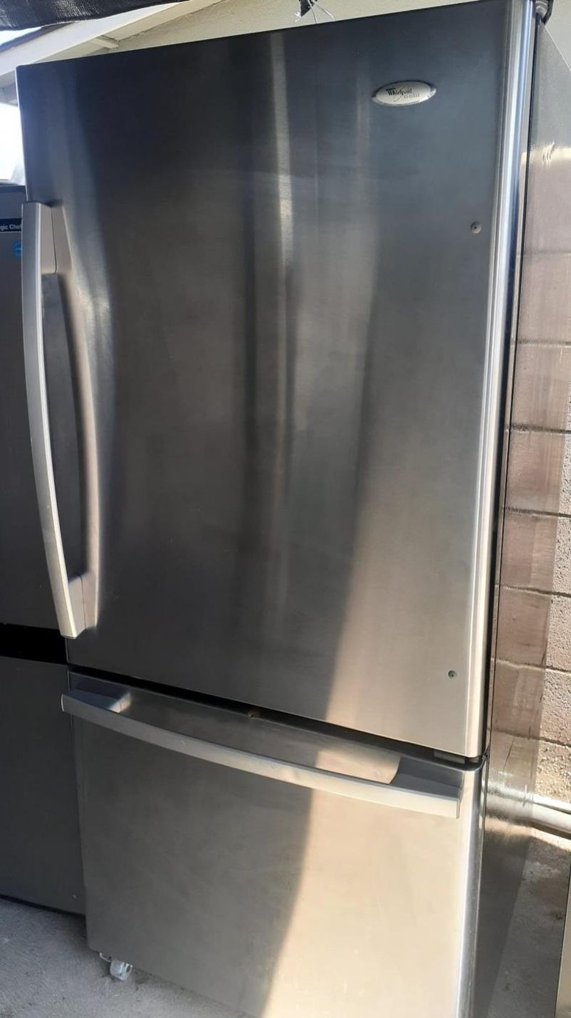 Whirlpool Bottom Freezer Stainless Steel Refrigerator Fridge