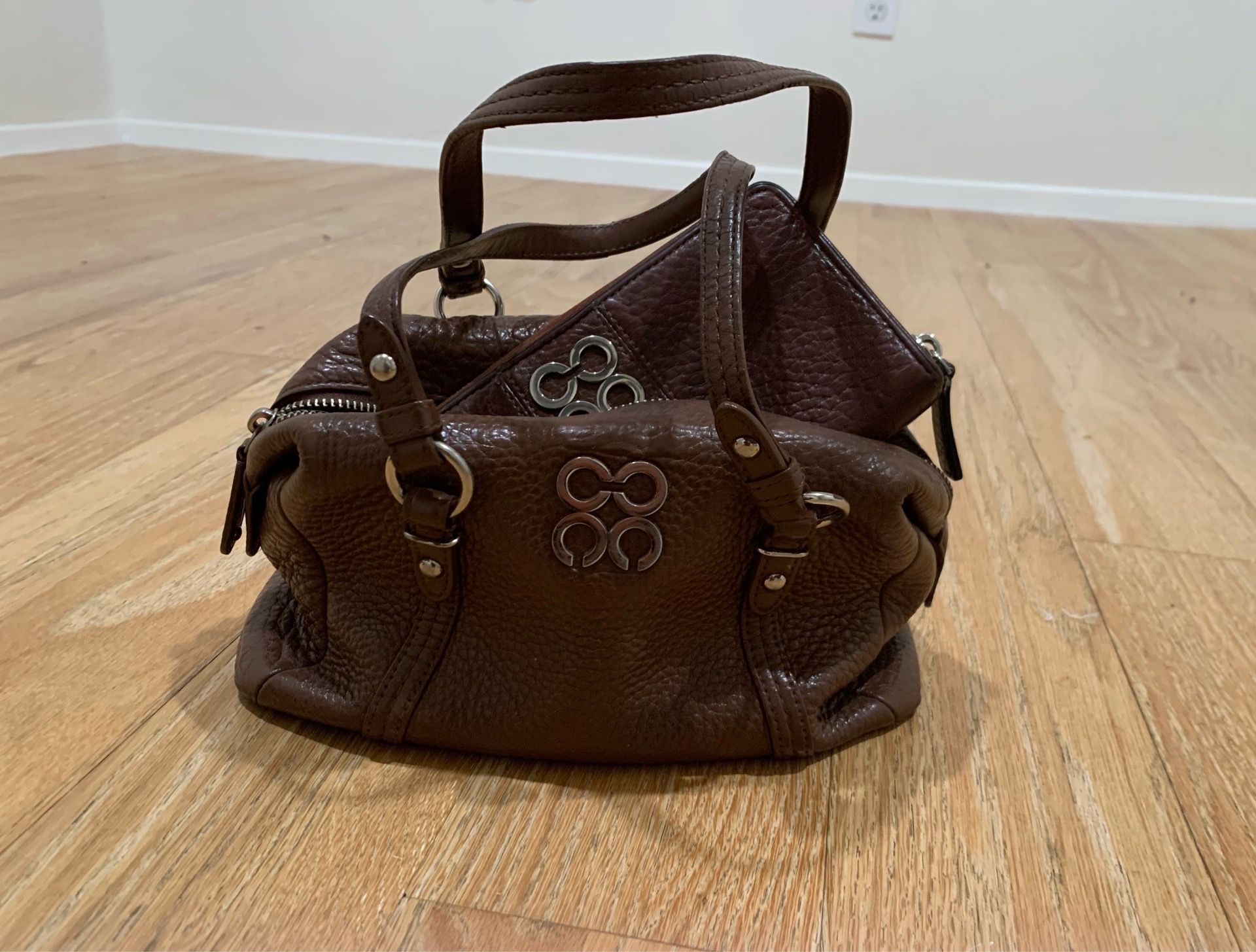 Coach Brown Pebbled Leather Handbag