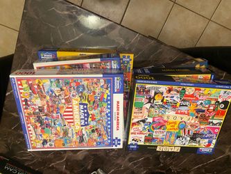 White Mountain 1000-Piece Jigsaw Puzzles Lot of 5