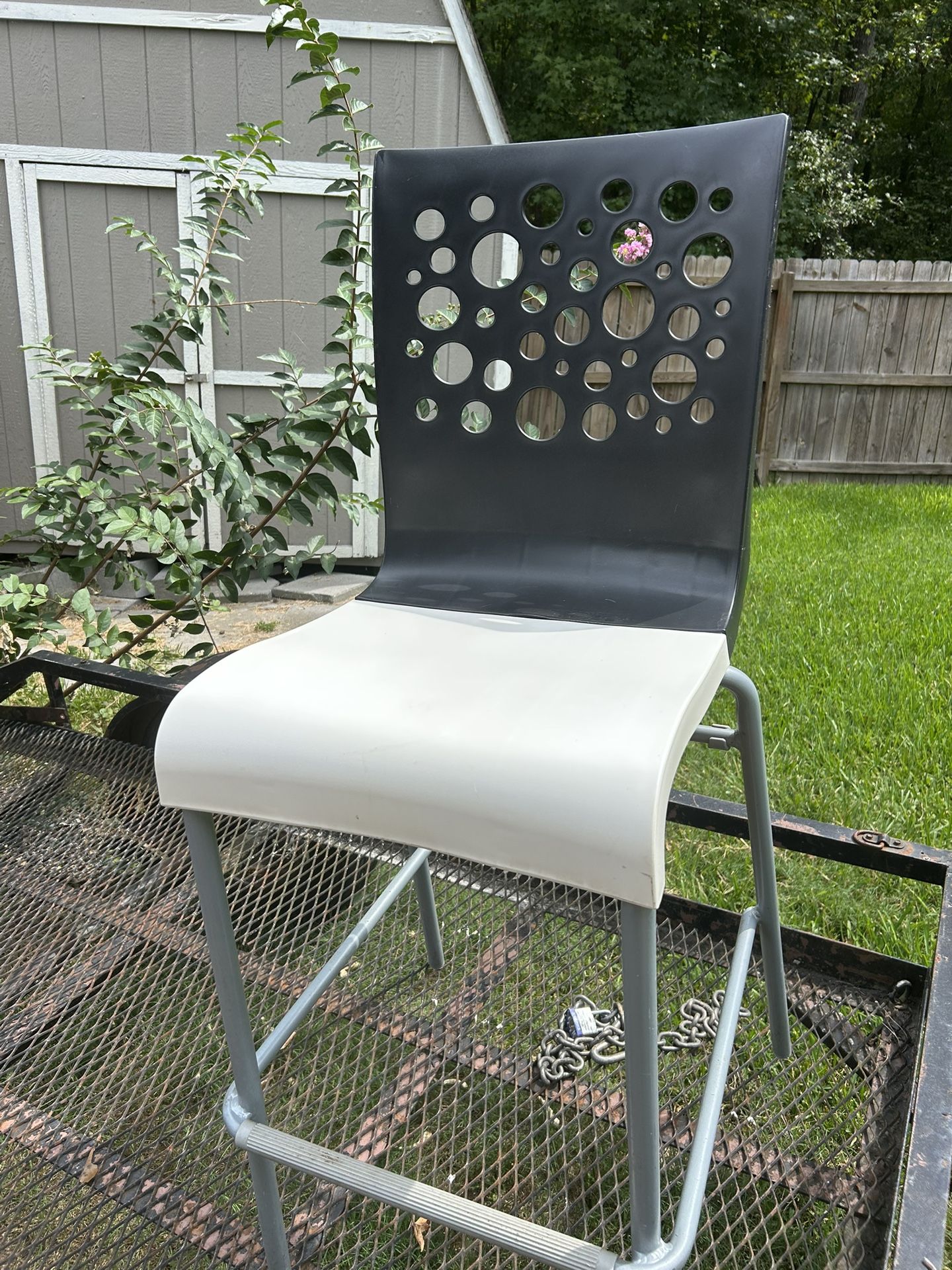 4 Black And White High Chairs