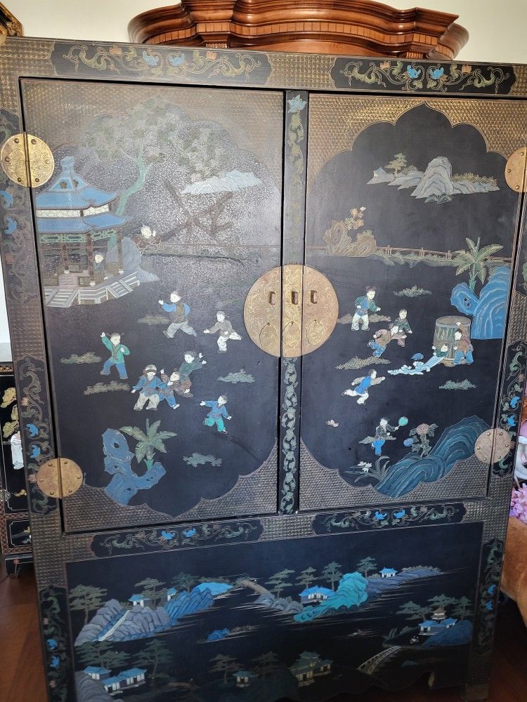 Antique Hard Wood Walldrawer/cabinet