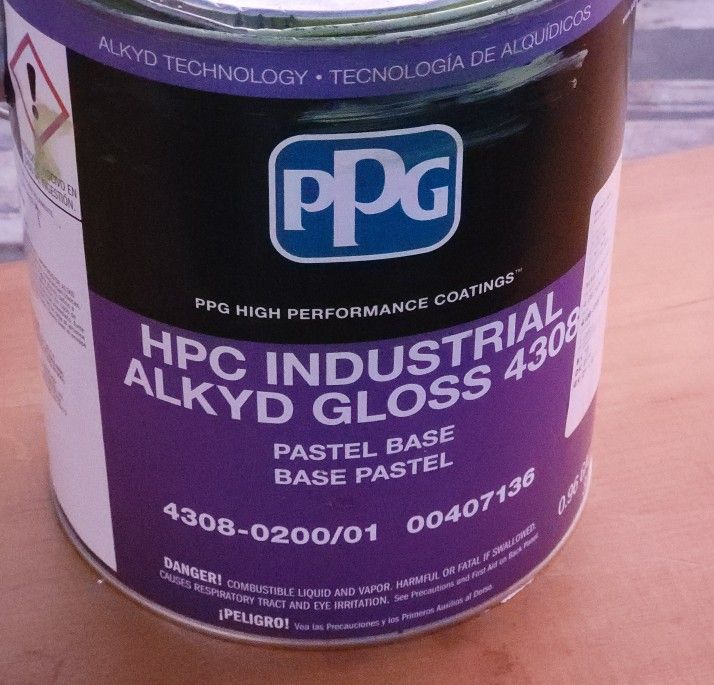 Epoxy Paint 1 Gallon PPG HPC Industrial Alkyd Gloss Enamel 4308 Pastel Base, Light Green Avocado Color. Professional Paint