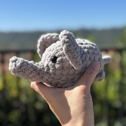 Grey Elephant 🐘 Handmade 🧶 Crochet 🧶 Plushies 