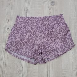 Jessica Simpson Purple Anilmal Print Athletic Shorts Large Athleisure Sporty Gym
