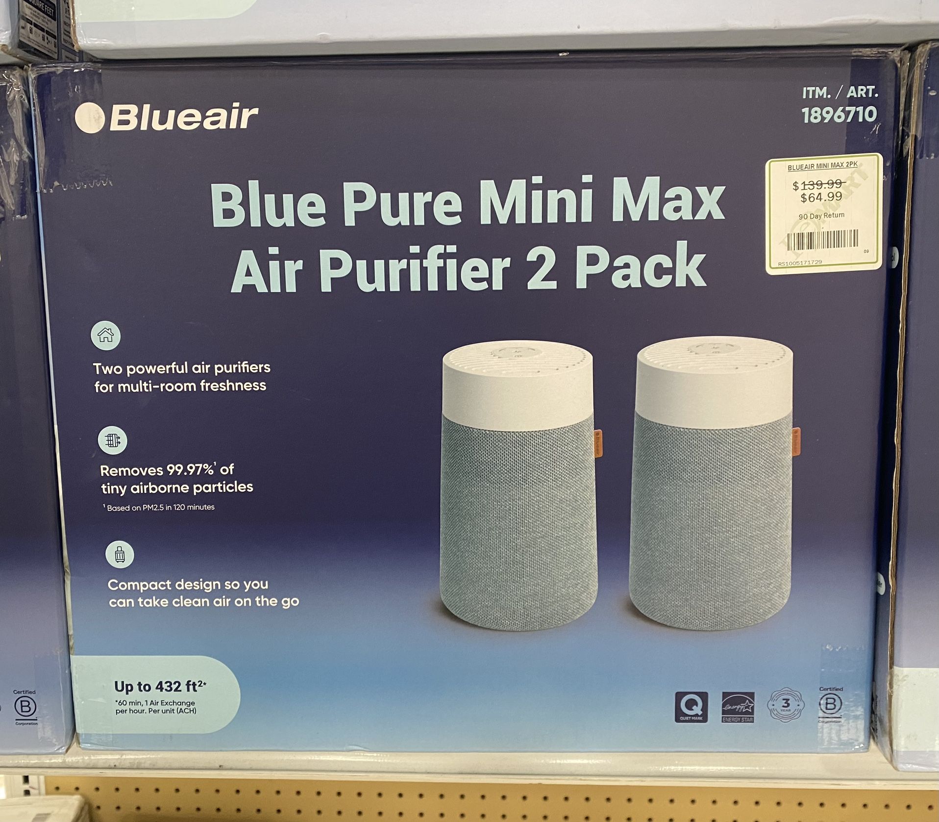 Blue Pure Mini Max Air Purifier 2 Pack