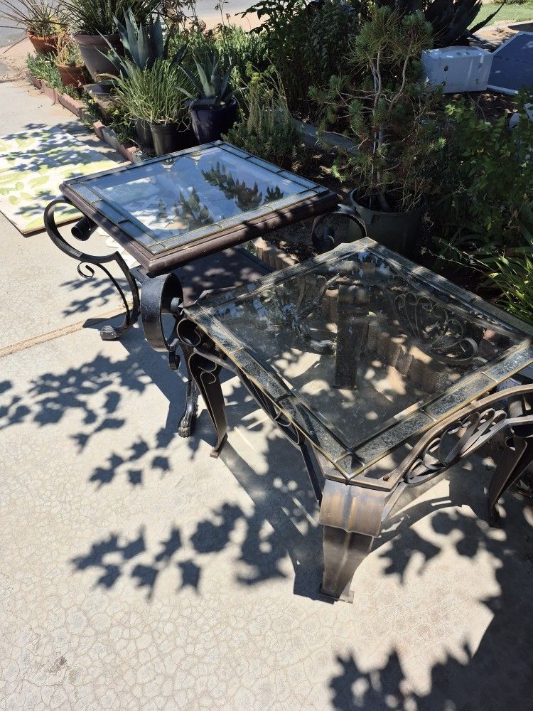 2 End Glass Tables $10 Each