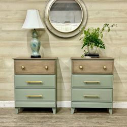 Solid Wood Modern Nightstand, 2 Available 