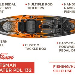 Old Town Sportsman Bigwater 132 PDL Fishing Kayak 