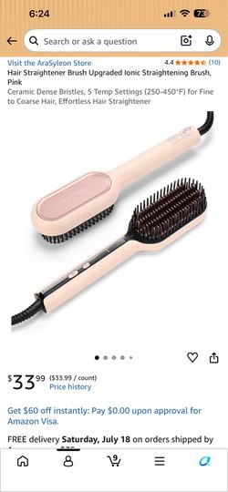 Hair Straightener Brush Upgraded Ionic Straightening Brush
