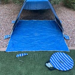 Lightahead Family Beach Tent and Sun Shade UV50 Cabana Shelter-used In Good Condition