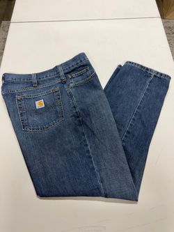 CARHARTT MENS DISTRESSED BLUE JEANS SIZE 36X30