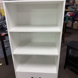 4 Tier Small Bookcase with Storage Drawer