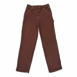 SO Goods for Life Womens Juniors 7 Utility Cargo Carpenter Pants Brown Cotton