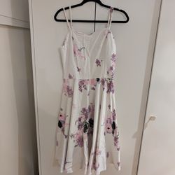 White And Pink Floral Dress 