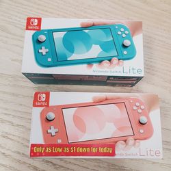 Nintendo Switch Lite Gaming Handheld - $1 Down Today Only