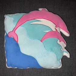 Pink + Dolphin  c/o Legends of our Craft PILLOW Size OS $175 Rare Limited Edition 100% Authentic Collectors Item 