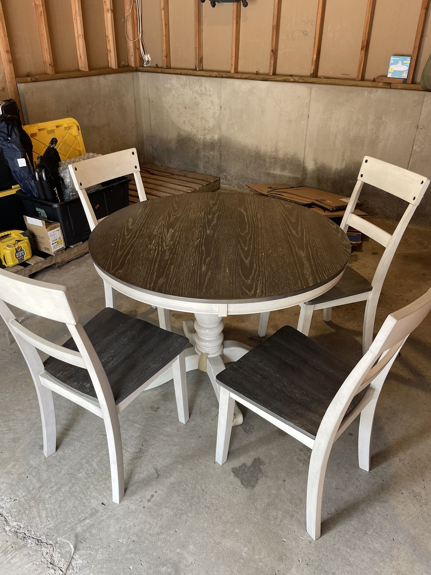 Real Wood White/Gray Dining Room Table MUST GO