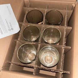 Set Of 6 Clear Glass’ 