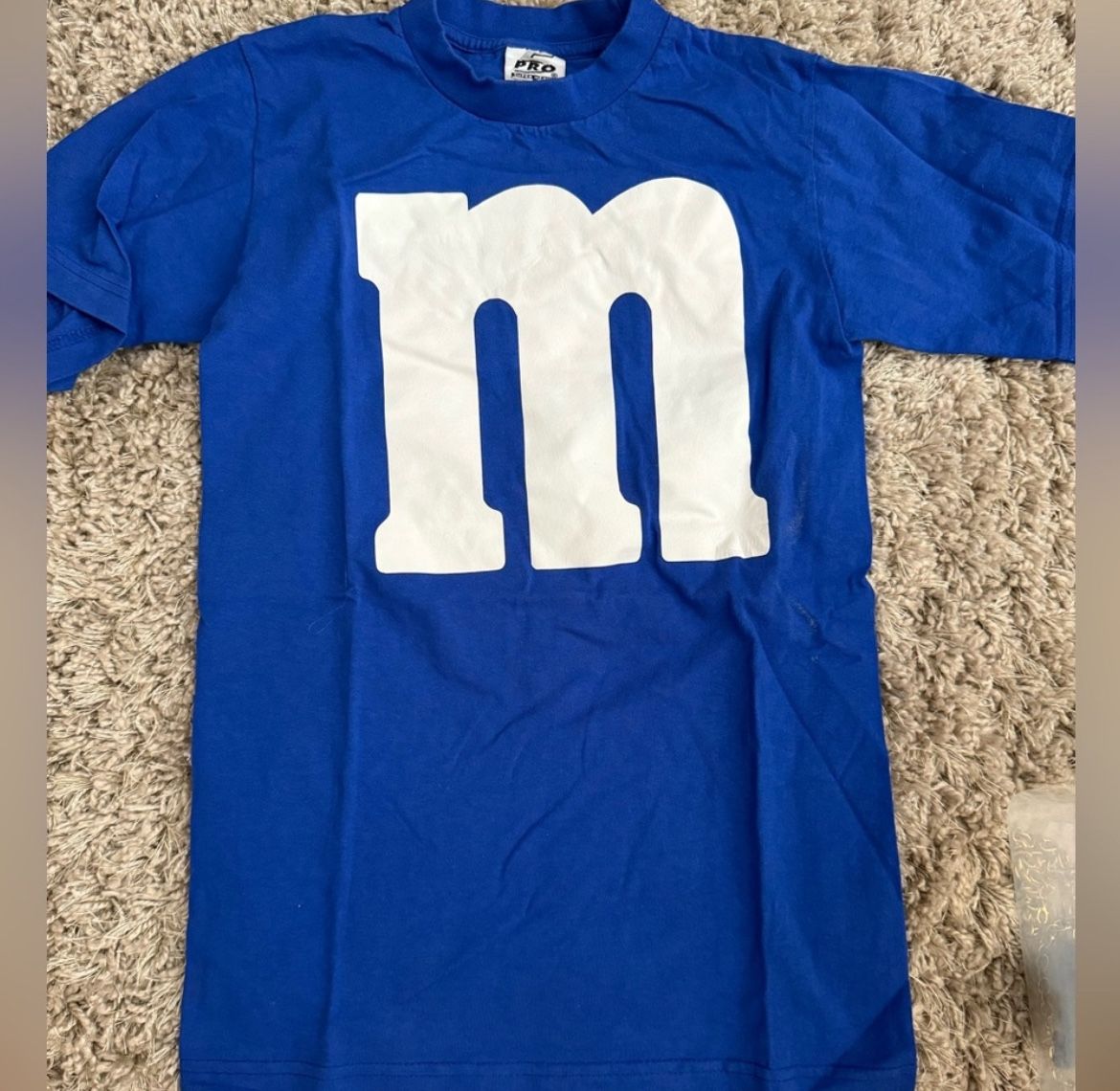 Blue  M&M Costume  with socks  Size Adult Small