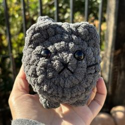 Dark Grey Loaf Cat 🐈‍⬛ Handmade 🧶 Crochet 🧶 Plushie 