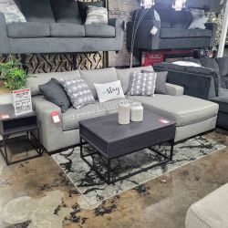 Nuvella Easy Care Fabric, L Shaped Sectional, Slate Color, SKU#1041902R2P