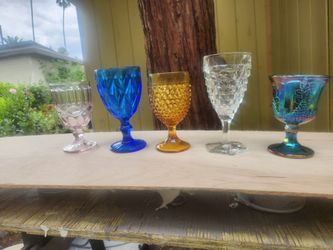 Colorful glass goblets