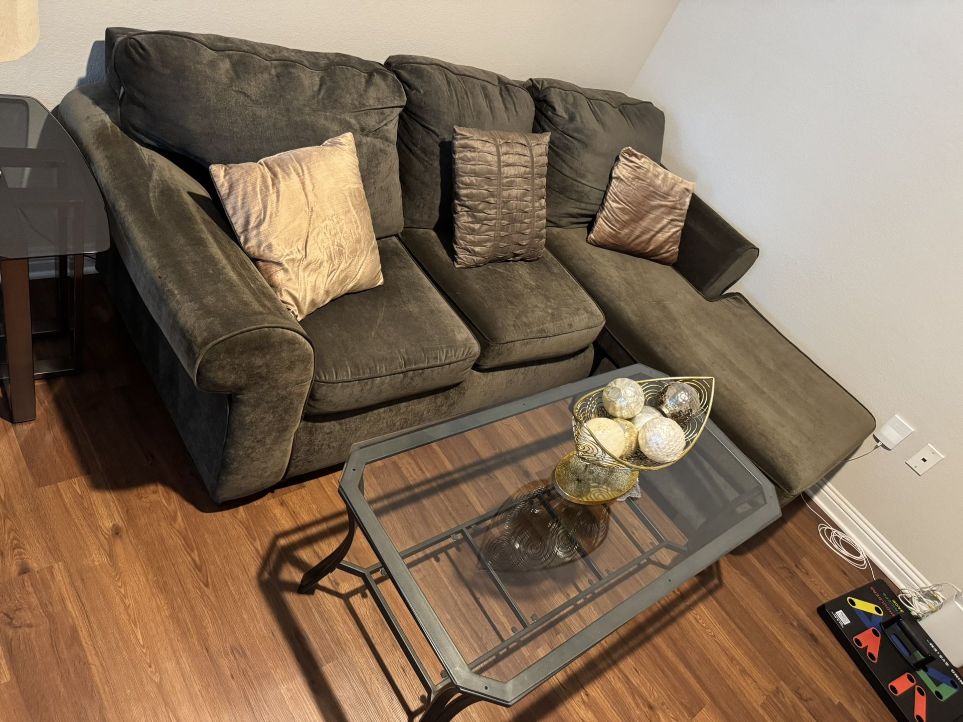 Sectional and Loveseat